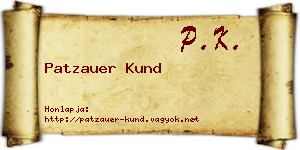 Patzauer Kund névjegykártya